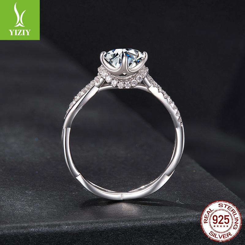 D Color 1 Carat Mozzarella Diamond Ring Wedding Ring, Timeless Elegance S925 Sterling Silver Engagement Ring
