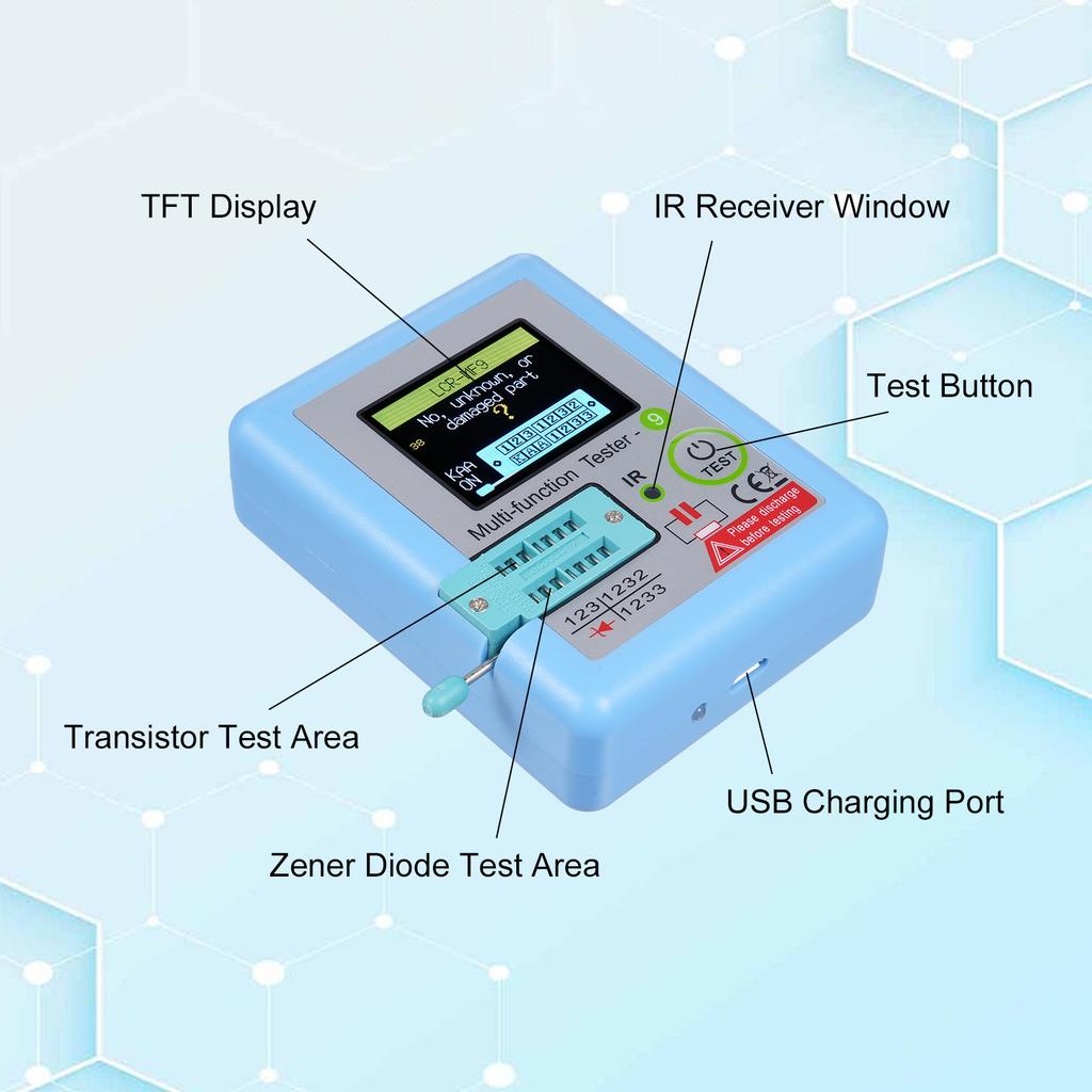 LCRMF9 1,8"" TFT LCD Display Multimeter Transistortester Diode Triode Kondensator Widerstandstest