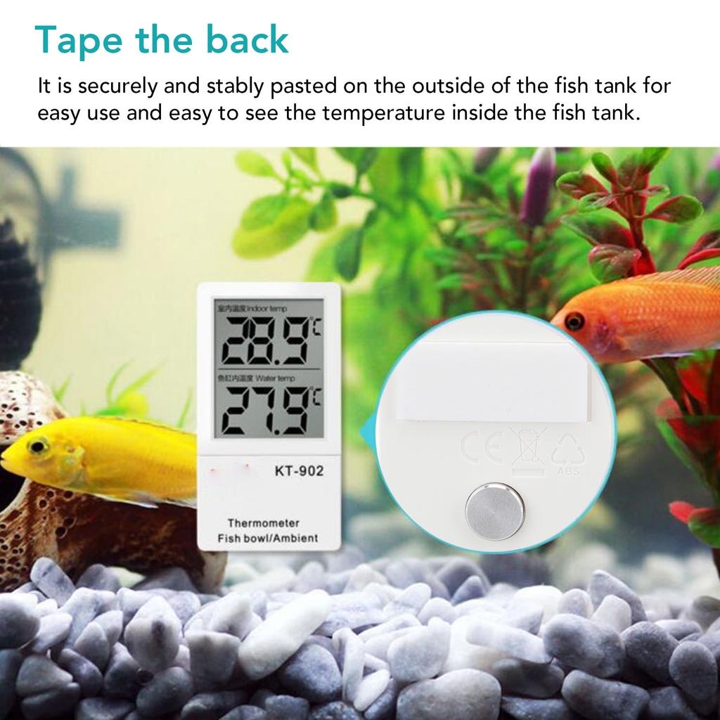 Digital Aquarium Thermometer Low Power Consumption Electronic Digital Fish in and Out Thermometer KT902