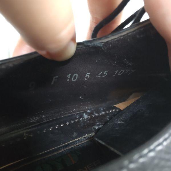 Lloyd Full Brogue Wingtip Shoes West Germany 70s-80s Vintage Size 9 27.5 Black Heavy Leather Sole(USED)