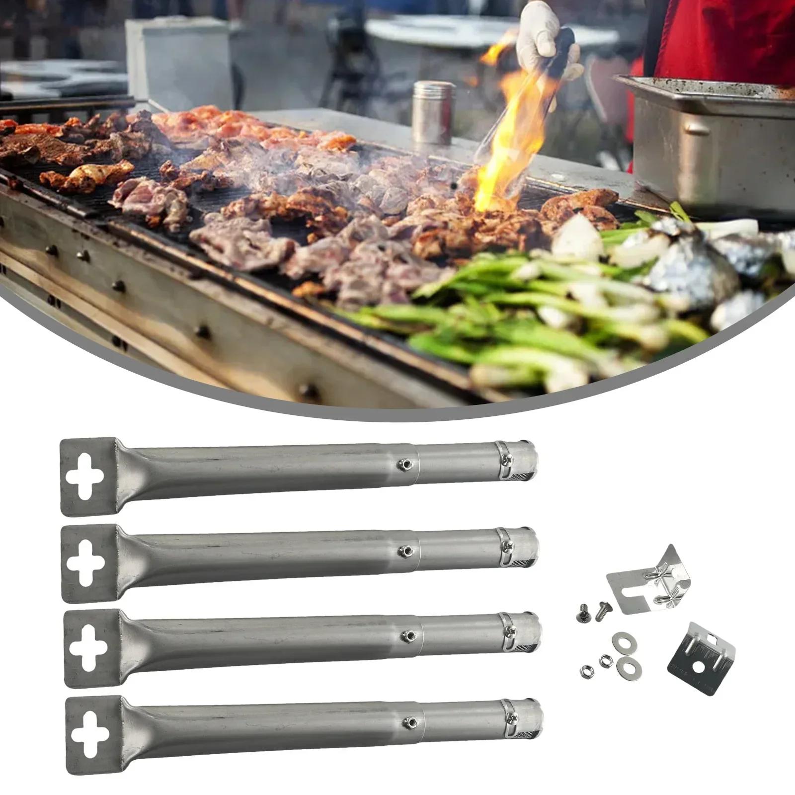 

Accessory Tube Burners Silver 25.4mm Stainless Steel Adjustable BBQ Heavy Duty Practical Replacement Scalable 4Pcs CHINA