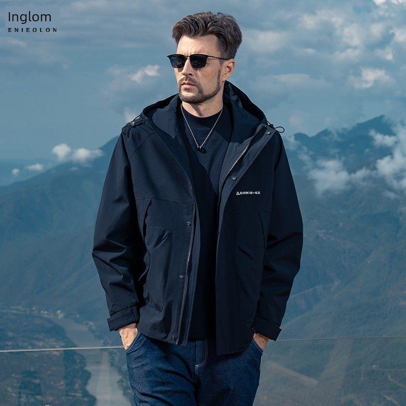 

Yingjuelun American Retro Workwear Jacket Men s 2025 Autumn and Winter Trendy Brand Patchwork Color-Blocking Hooded Windbreaker Black 3XL
