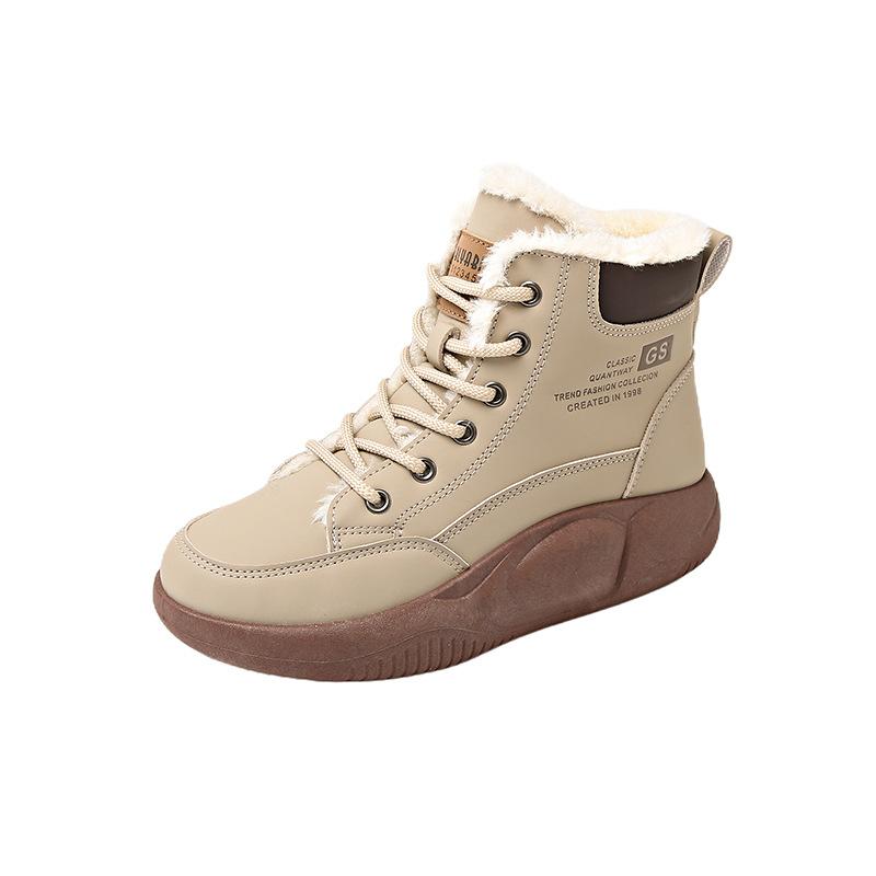 Winter new high-top velvet Martin boots female students thick-soled casual warm street shoes