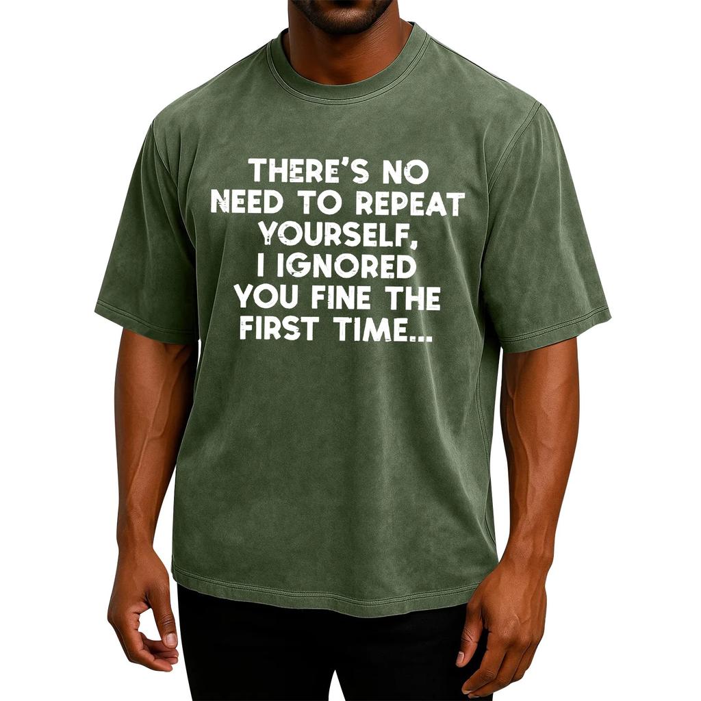 Men's Popular T-shirt Printed Round Neck Short Sleeve T-shirt