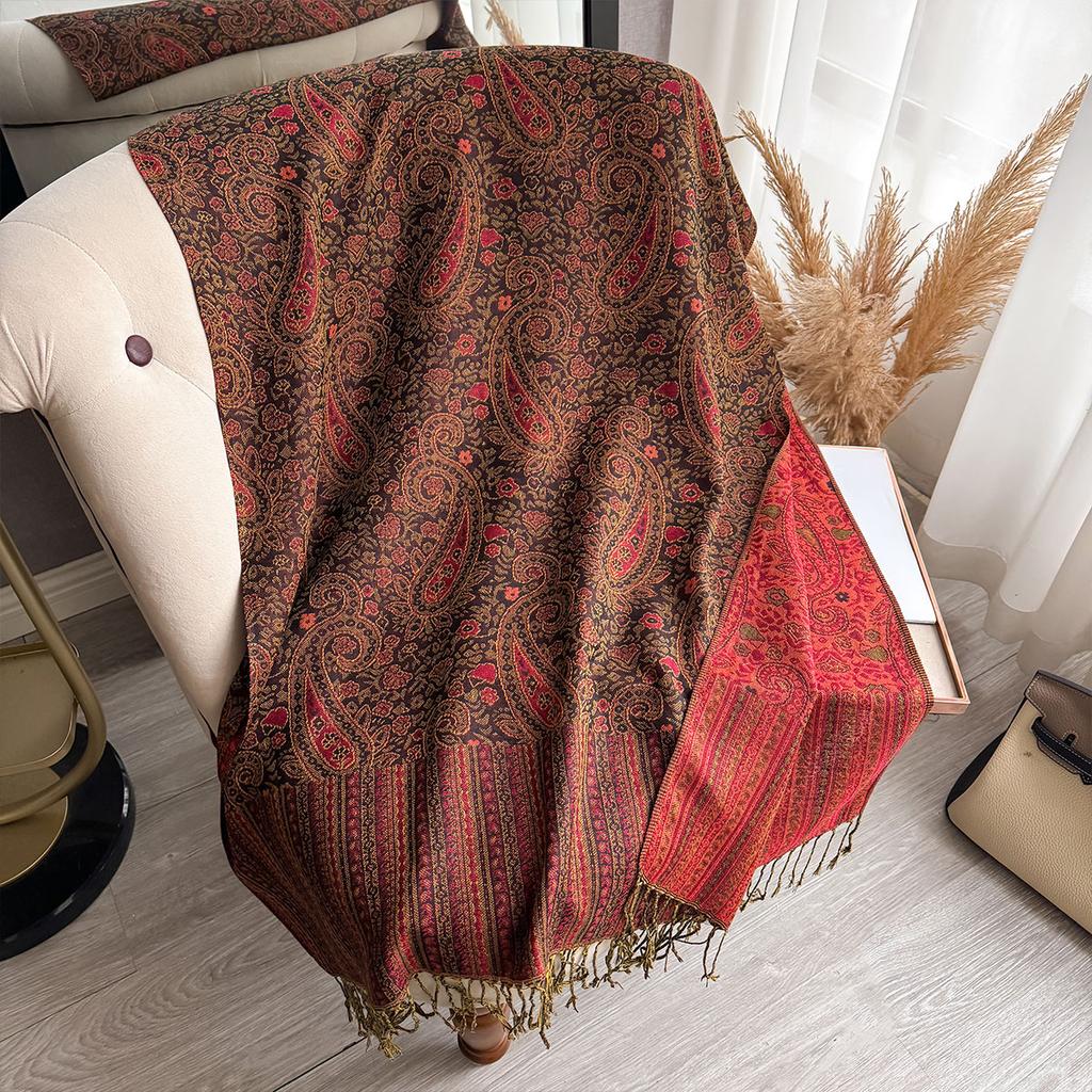 Women Scarf Luxury Bohemian Style Shawl Spring And Summer Jacquard Paisley Pattern Designer Lady Muslim Hijab Pashmina