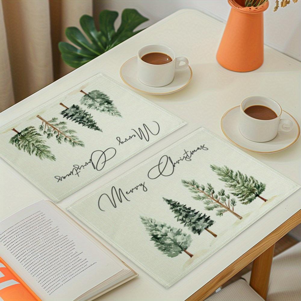 1ks/4ks Vánoční dekorace Podložka na stůl s potiskem vánočního stromku Novoroční dekorace stolu
