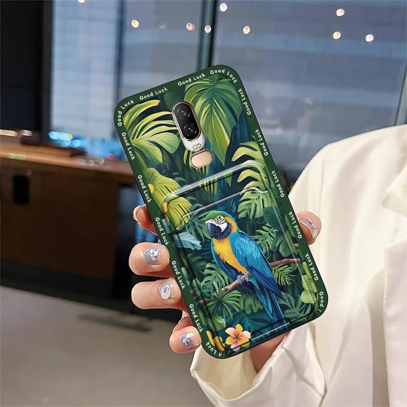 Dirt-resistant Shockproof Phone Case For OnePlus 6/1+6 Full Wrap Cartoon Protective Soft Case Cute Durable Card Slot TPU