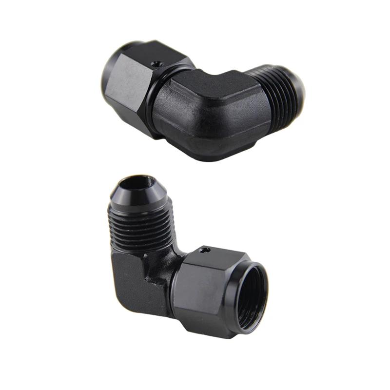 2 STÜCK AN3 AN4 AN6 AN8 AN10 AN12 Innengewinde auf 3AN-12AN Außengewinde 90 Grad Bördel Drehschlauchanschluss Adapter Schwarz Aluminium eloxiert