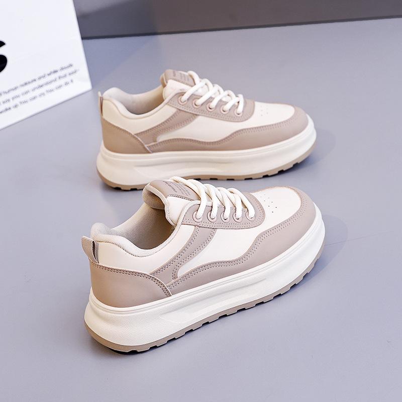 2025 Spring Little White Shoes New Korean Version Ins Female Students Platform Heightening Sports Board Shoes Casual Street Shooting Q5616
