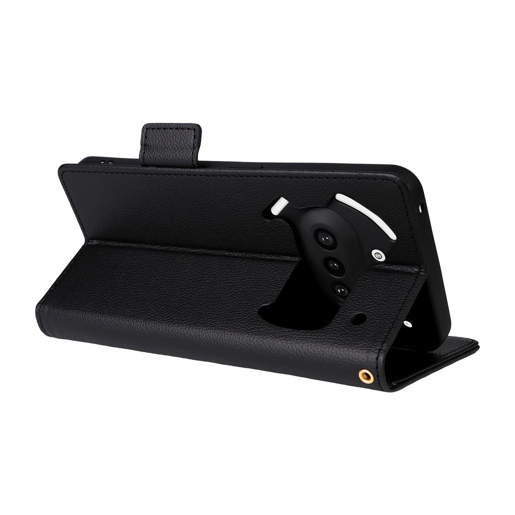 Für Nichts Telefon (3a) Hülle mit Handschlaufe Litschi-Textur PU-Leder Brieftasche Handyhülle