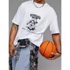 White T Shirt with Joker Graphic and Russian Text for Casual Wear