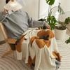 1pc Nordic Flower Pattern Knitted Blanket, Air Conditioning Blanket Warm Cozy Soft Throw Blanket For Couch Bed Sofa