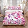 Unicorn Friends Fantasy Land Print 3Pcs Bedding Setduvet Cover With 2 Bedropillowcase Home Birthday Gift