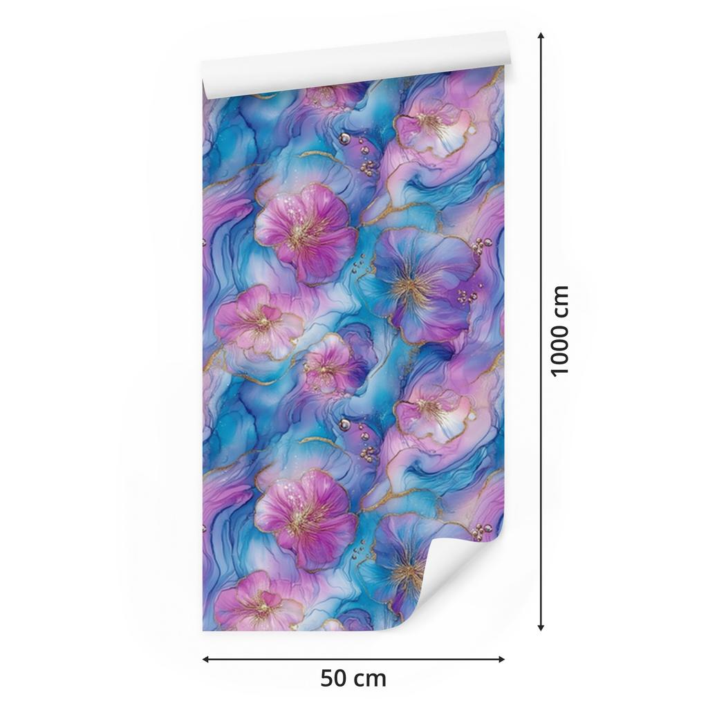 Wallpaper Ink blue, violet, purple and azure 50x1000
