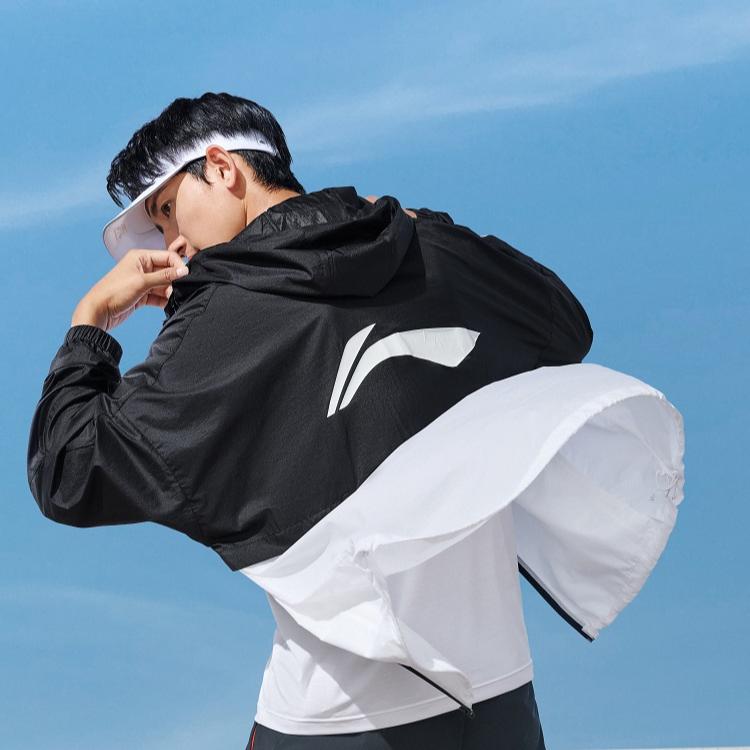 Li-Ning Ice Silk UV Protection Cool Technology Lightweight Quick-Dry Breathable Hooded Sun Protection Clothing Unisex Outerwear AFDU831-4
