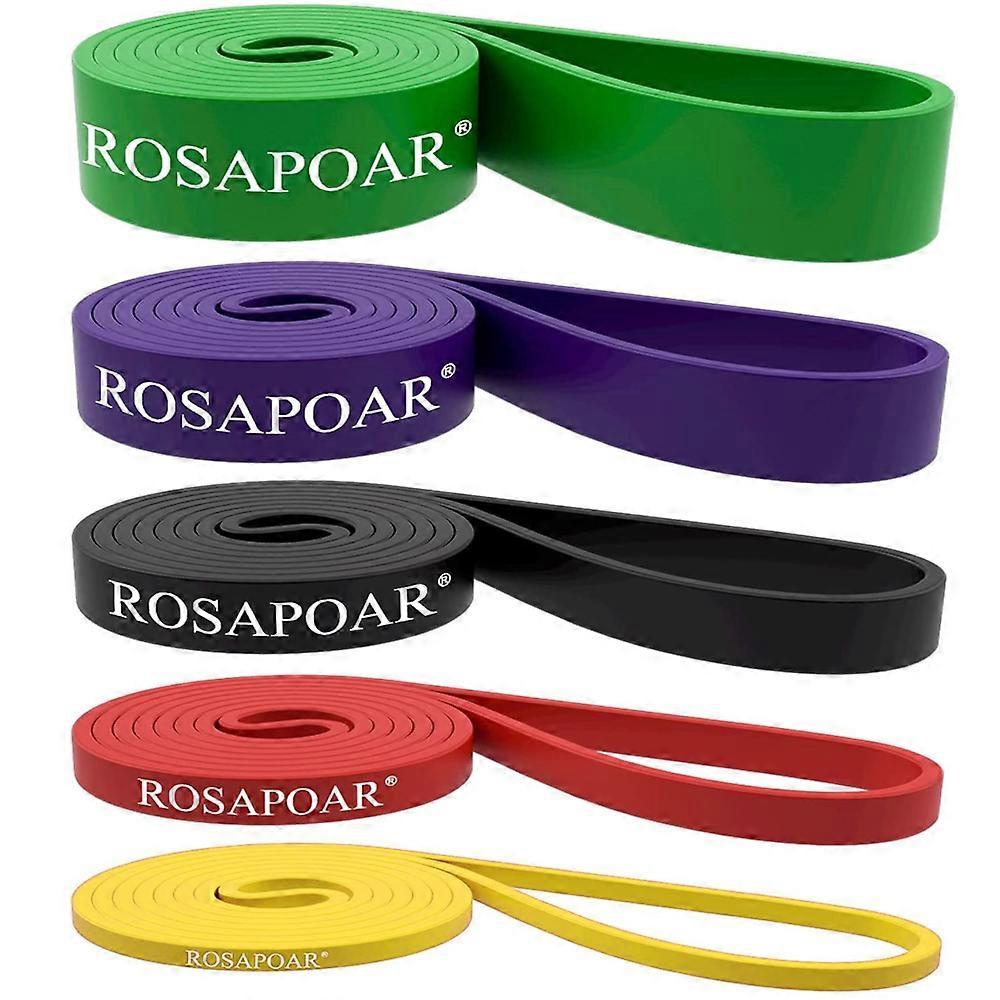 5 Weighted Resistance Bands - Yellow + Red + Black + Purple + Green