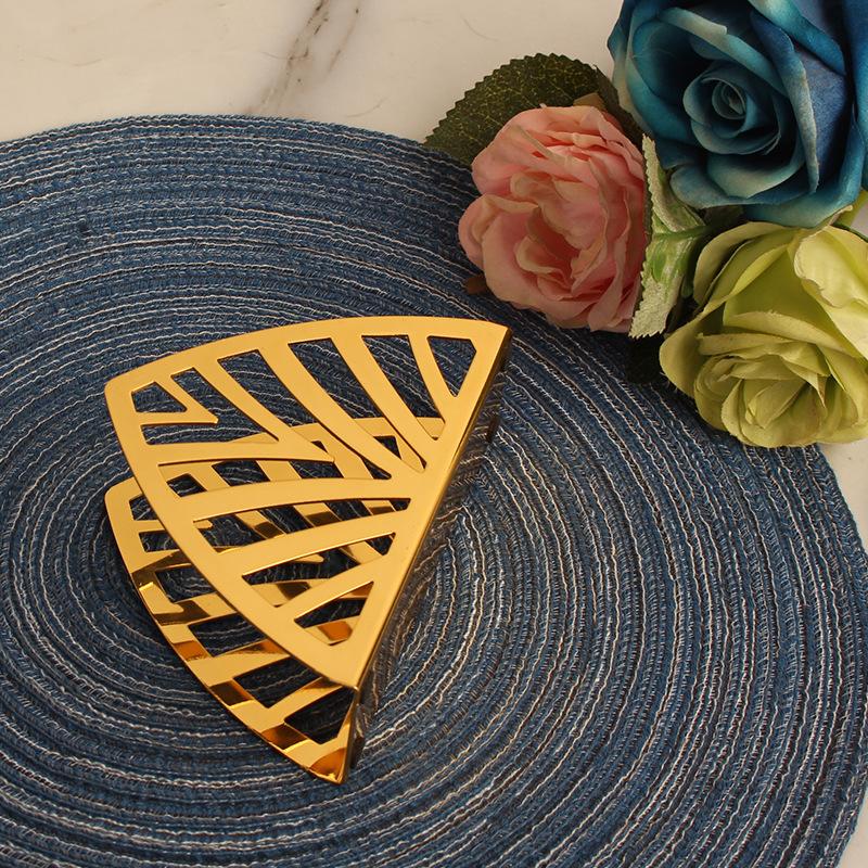 Gold-plated Square Stainless Steel Napkin Holder, Towel Holder, Creativenapkin Holder, Western Restaurant Vertical Tissue Holder