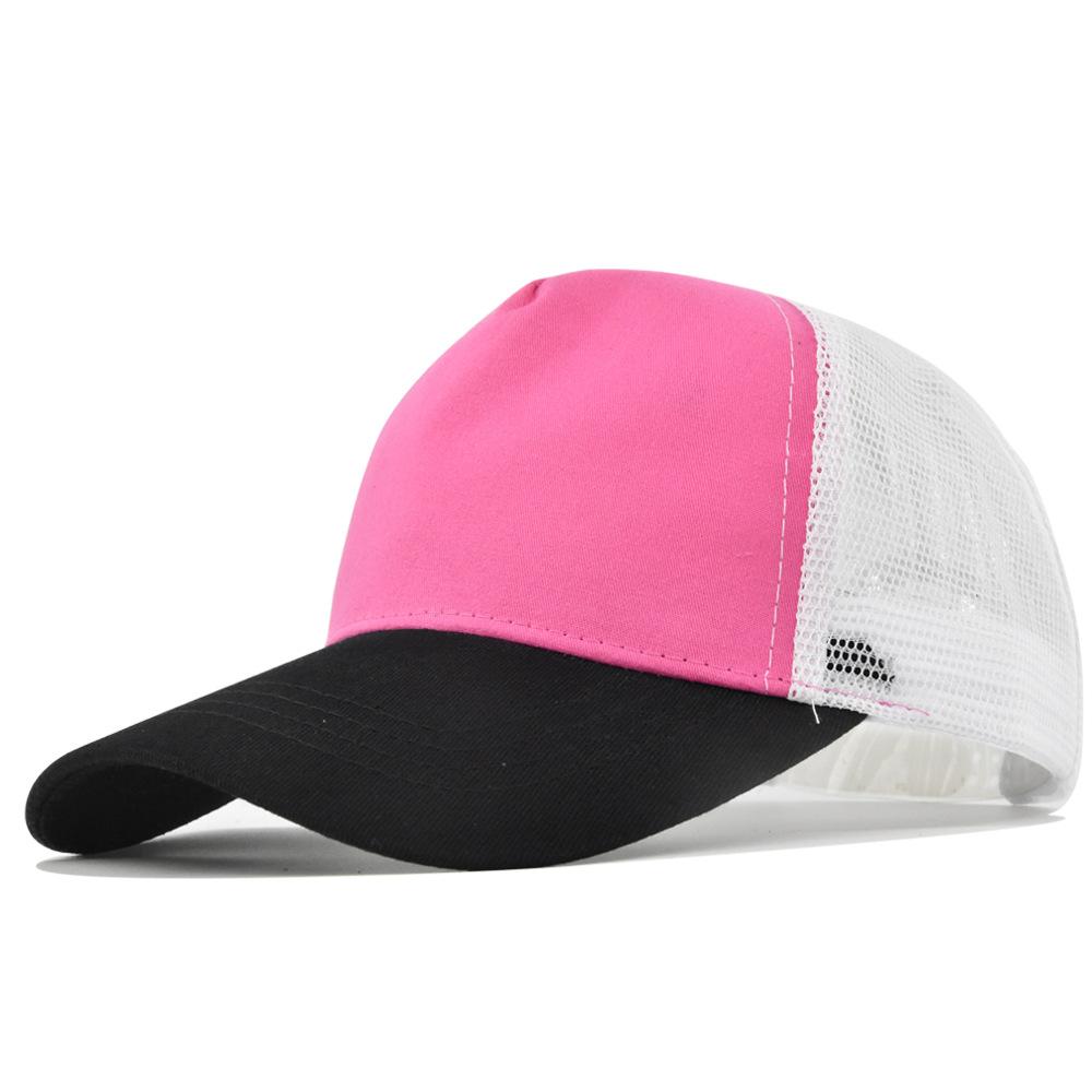 Customized Printing Logo 5 Panels Baseball Cap For Men Women Summer Adult Mesh Cap Advertising Cap Curved Brim Hat Wholesale