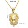 Men Fashion Diamante Lion Head Shape Necklace