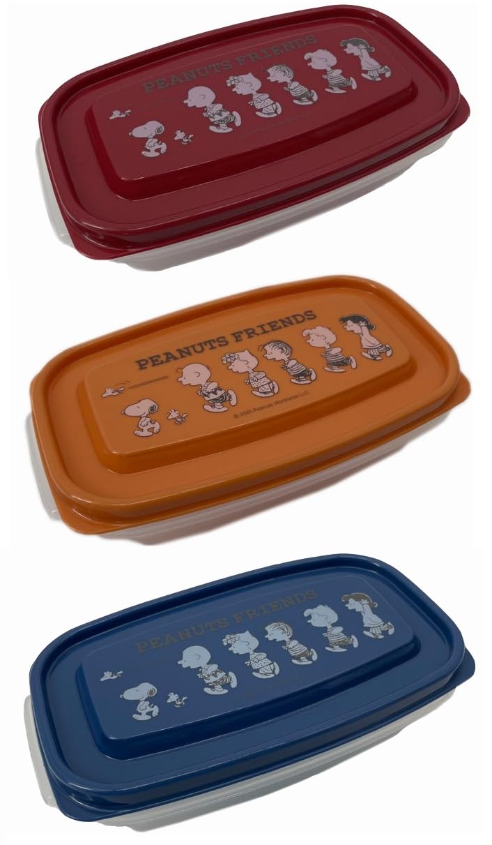 

Snoopy Food Keeper Slim 3 Color Set 560ml Сделано в Японии Peanuts Friends
