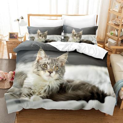 Animal Cat Bedding Sets Quilt Bed Cover Comforter Duvet Cover Pillow Case 2-3 Pieces Sets Kids Adult Bedroom Decoration