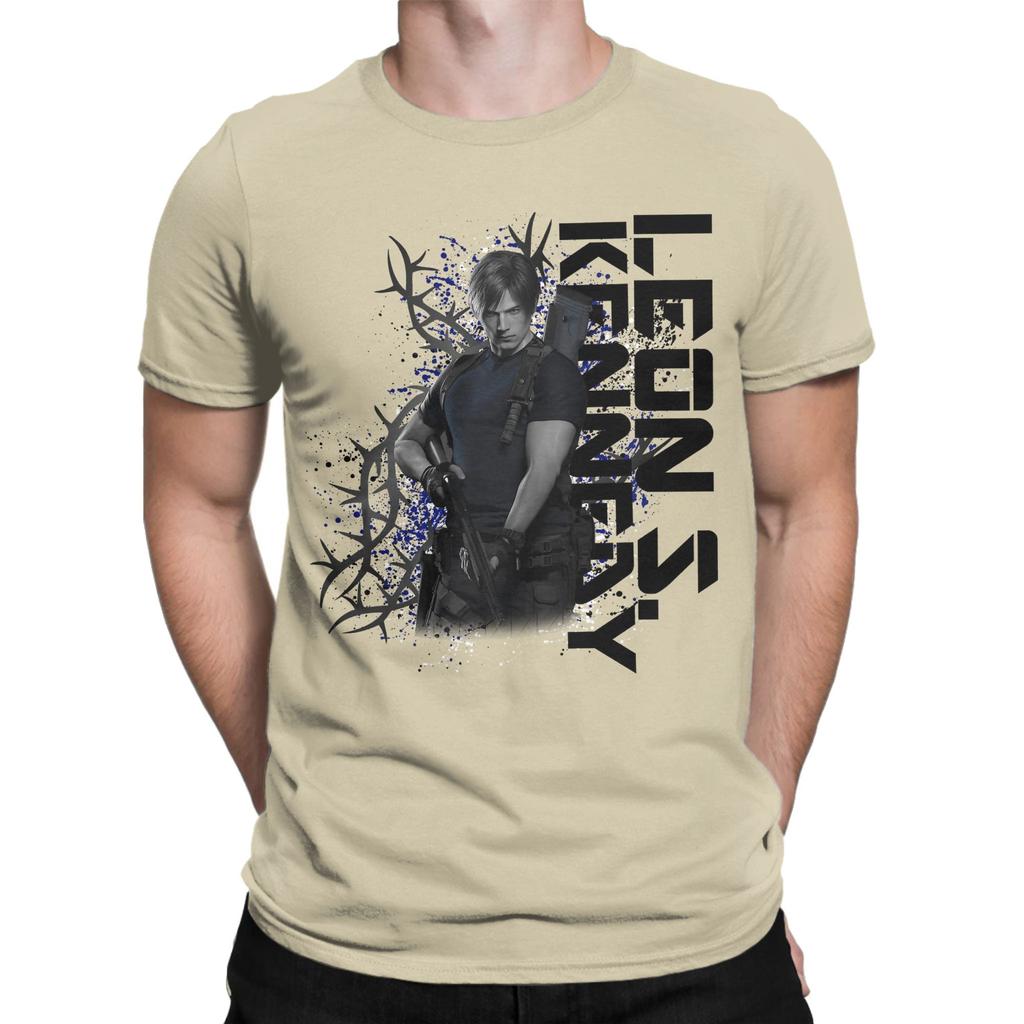 Leon S Kennedy Mens T Shirts Residents Evils Funny Tee Shirt Short Sleeve Round Collar TShirt 100 Cotton Gift Idea Clothes
