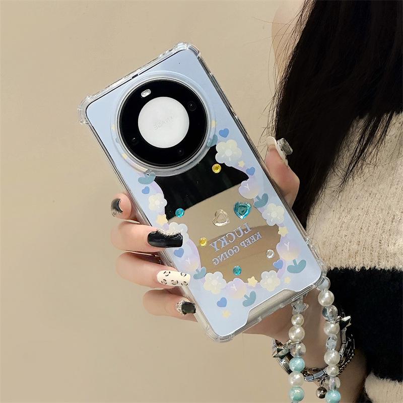 Zhitai Huawei Mate60/50/40Pro Case with Nova11/10 P60 Bracelet Compatible Mirror Cover