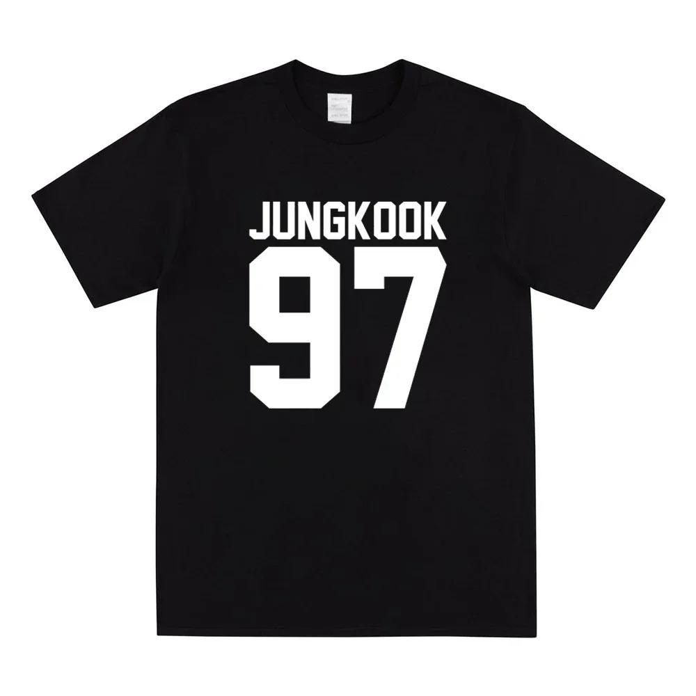 Jungkook 97 Grafische Tee Kpop Muziek Groep Shirt Jungkook Jimin Suga J-Hoop Shirts Leger Boter Tshirt Fans UnisexT Shirt