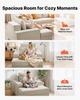 Chaise Lounge Chair, 1115 mm Boneless Modular Chaise Lounge Indoor, Oversized Corduroy Reading Chair with Throw Pillows & Armrests, Deep Seat Sofa