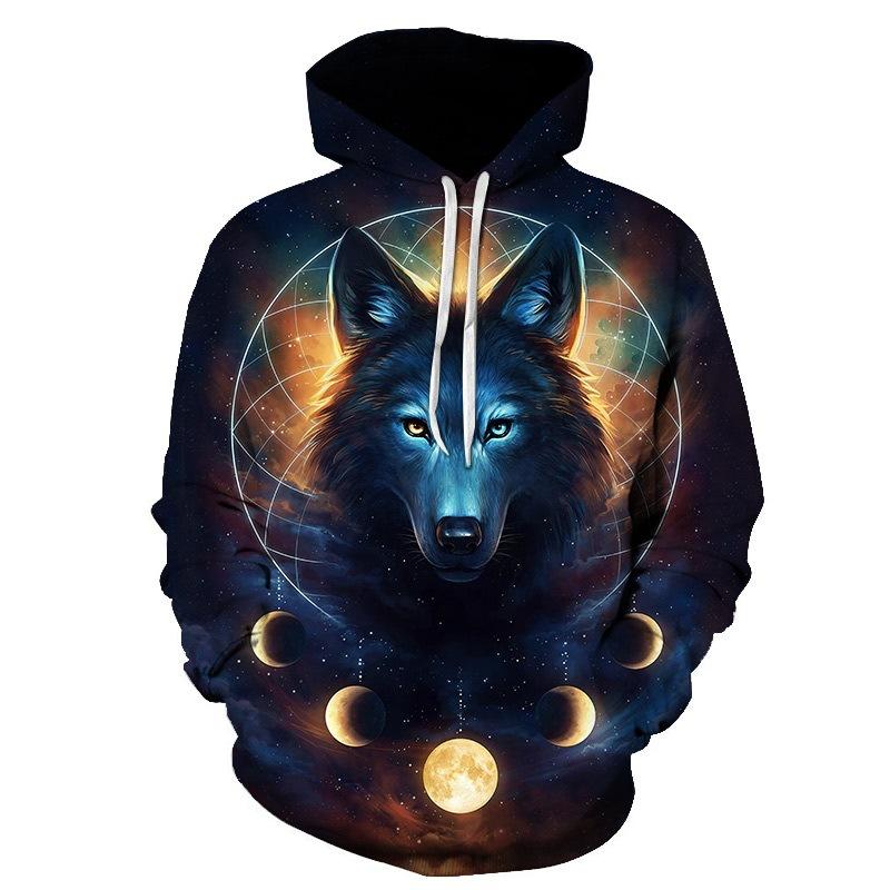 Animal Wolf 3D Printed Hooded Sweatshirts Men Fashion Casual Oversized Pullover Hip Hop Harajuku Streetwear Hoodies