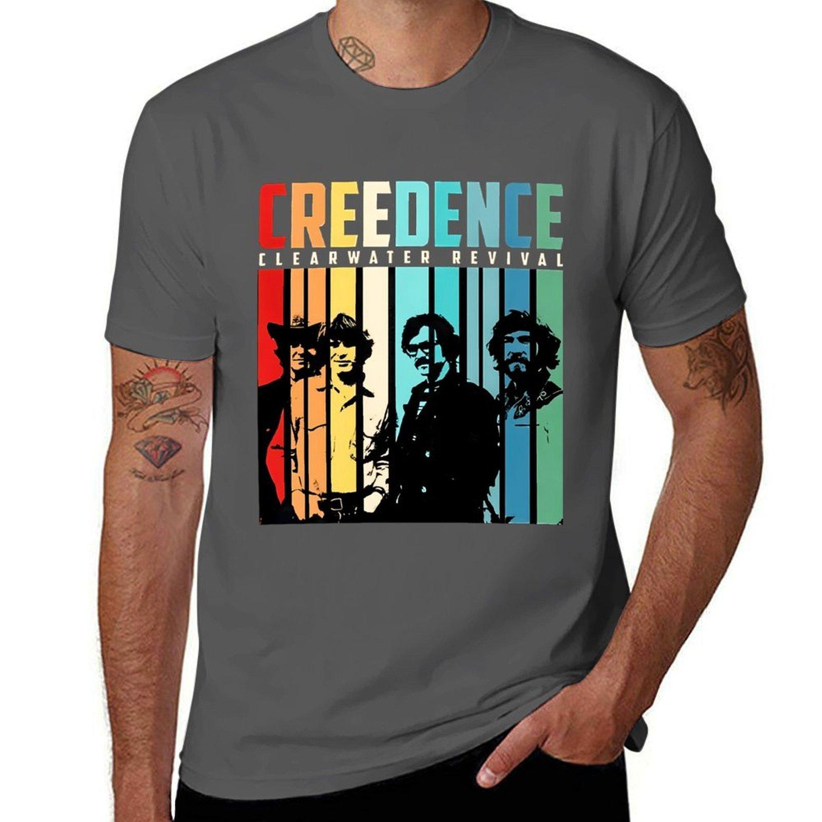 

Creedence Clearwater Revivals TShirt Classic Print Short Sleeve Shirt 4XL