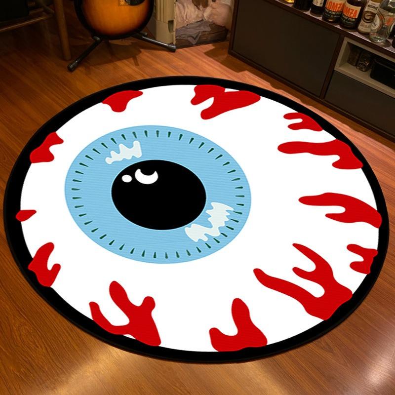 

Gothic Style Circular Carpet Halloween Living Room Decoration Floor Mat Skull Funny Foot Mat Cradle Mat Home Decoration 40X40cm