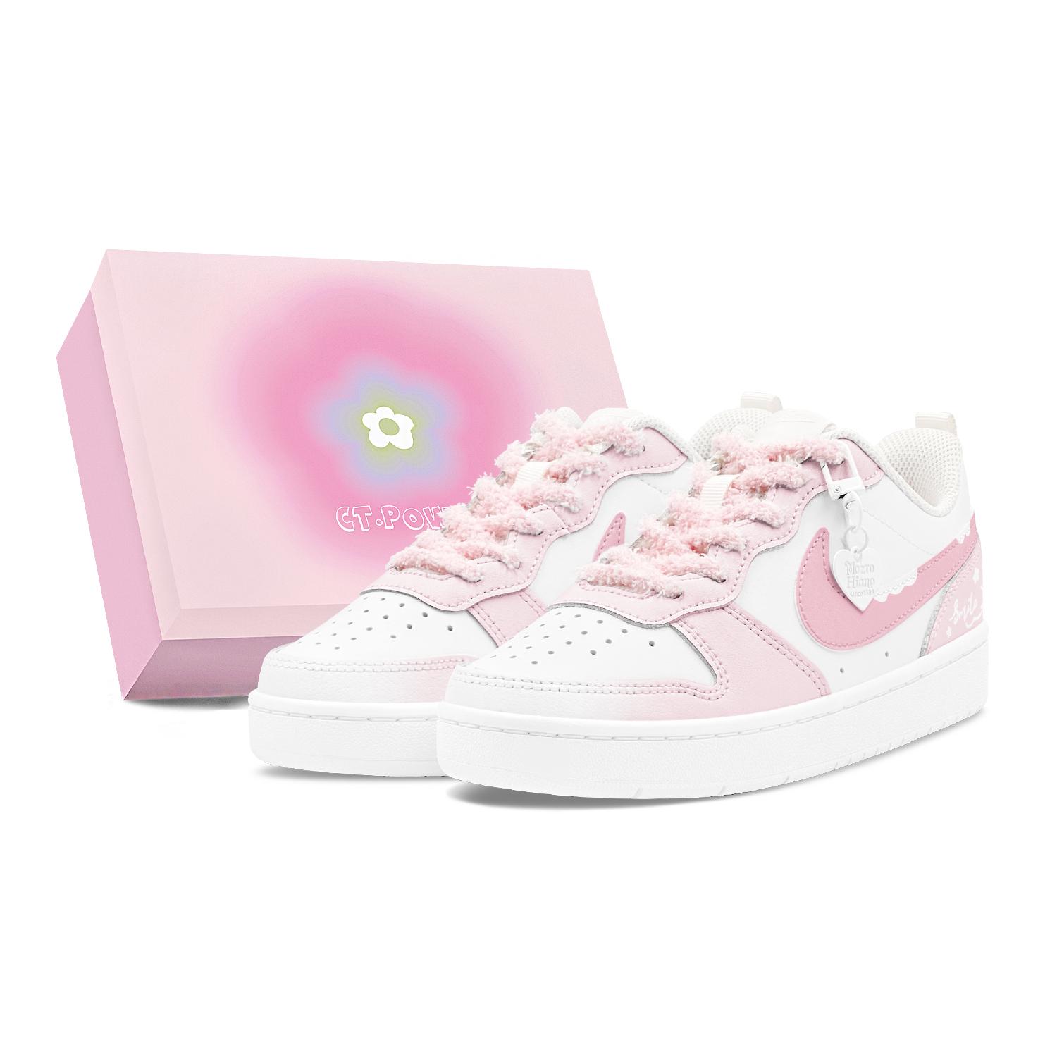 

Nike Court Borough Romantic Treat, Heartbeat Milk Puff, Couple s, Refreshing, Sweet Style, Girly BQ5448-100(Team1655-S-BOX) 37.5