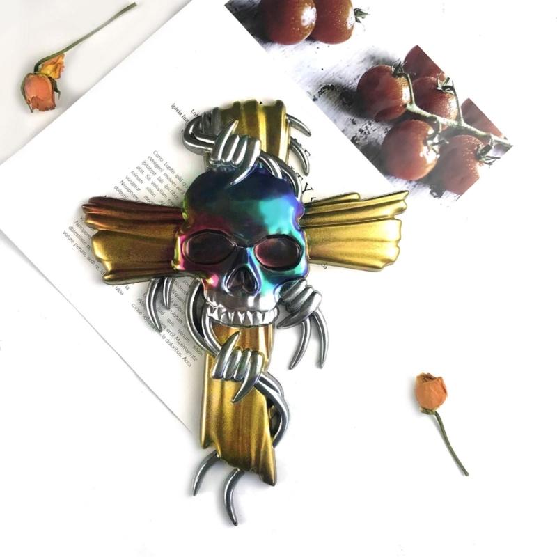 Rose Skull Crossed Mold Valentines Semi-stereoscopic Silicone Molds Epoxy Casting Mould for Wall Hanging Decor DIY Craft