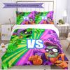 3pcs Duvet Cover Set (1*Duvet Cover + 2*Pillowcase, Without Core), Plants Vs. Zombies Print Soft All‑Season Bedding Set, Home Bedroom Decor Gift