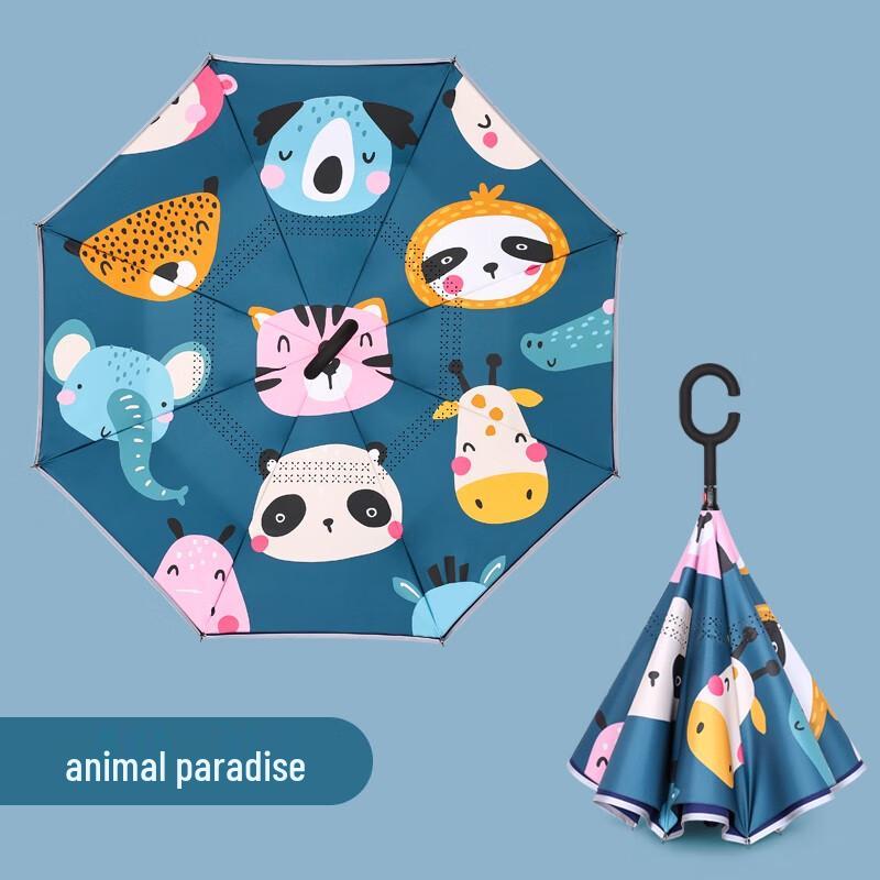 Maydu Kids Double-Layer Inverted Umbrella - Animal Paradise