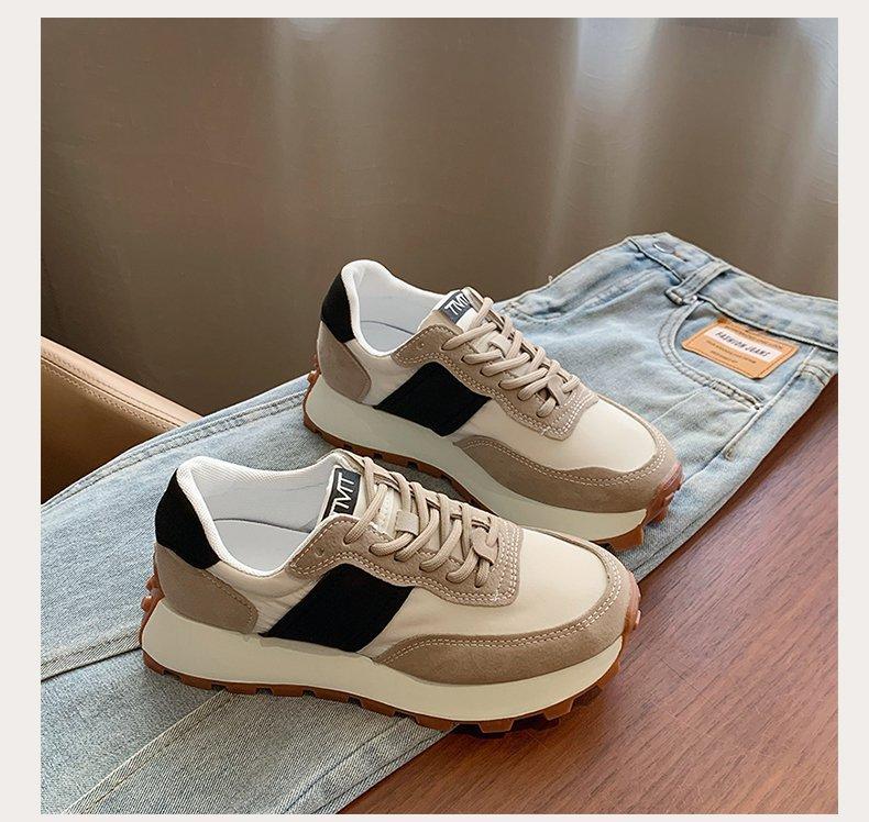 

2025 autumn new sports shoes platform heightening dad shoes women s ins super fire casual versatile waffle gump shoes 40 коричневый