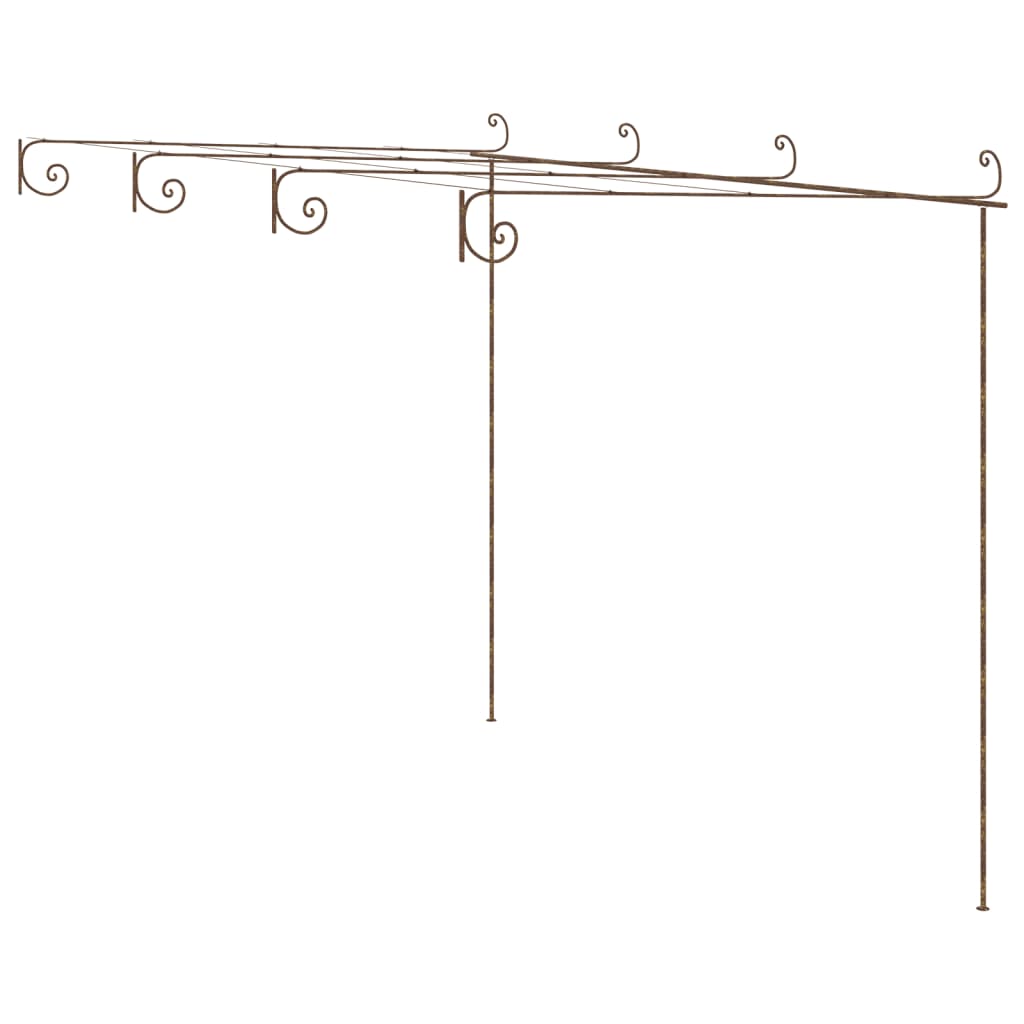 Garden Pergola Antique Brown 4 x 3 x 2.5 m Iron