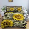 3D Sunflower Bedding Set Luxury 2/3Pcs Floral Print Duvet Cover Sets Single Twin Queen King Size Bedclothes With Pillowcases