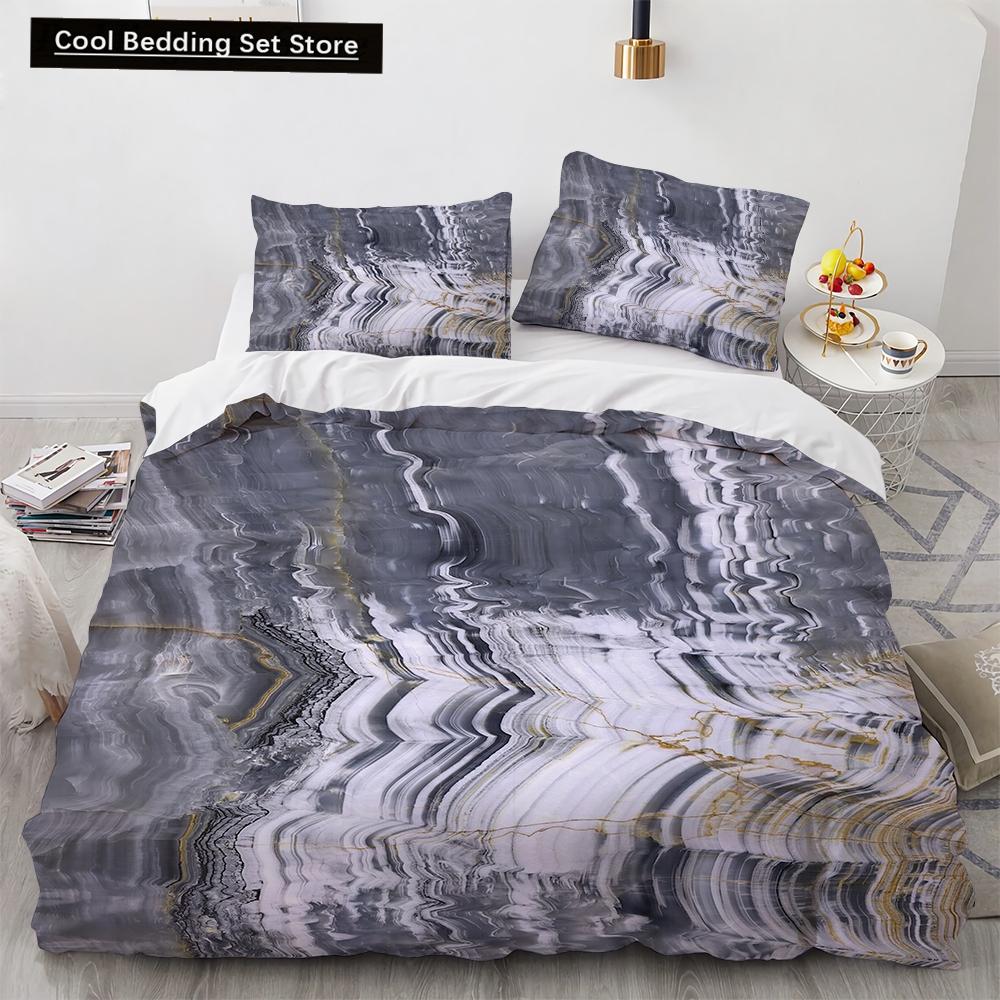 

Мраморный пододеяльник King Queen с классным черно-белым текстурным узором, комплект постельного белья для подростков и взрослых, 2/3 предмета, полиэстер, пододеяльник EU single(135x200cm)