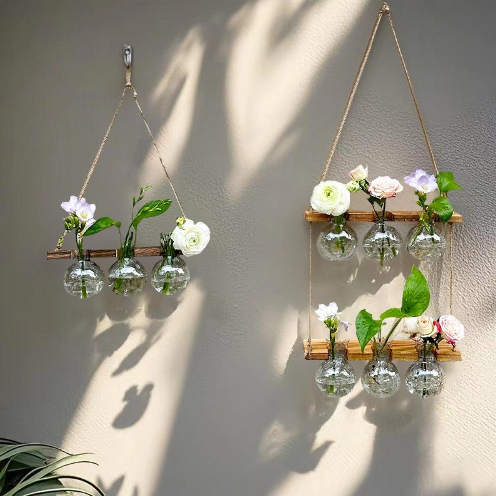 Creative Hydroponic Plant Wall Hanging Glass Vase Garden Wall Decor Flower Arrangement  Home Decoration Party Gift Vase