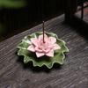 Ceramic Lotus Leaf Incense Holder with Flower Design for Stick and Coil Incense Suitable for Home Meditation and Aromatherapy Decoration