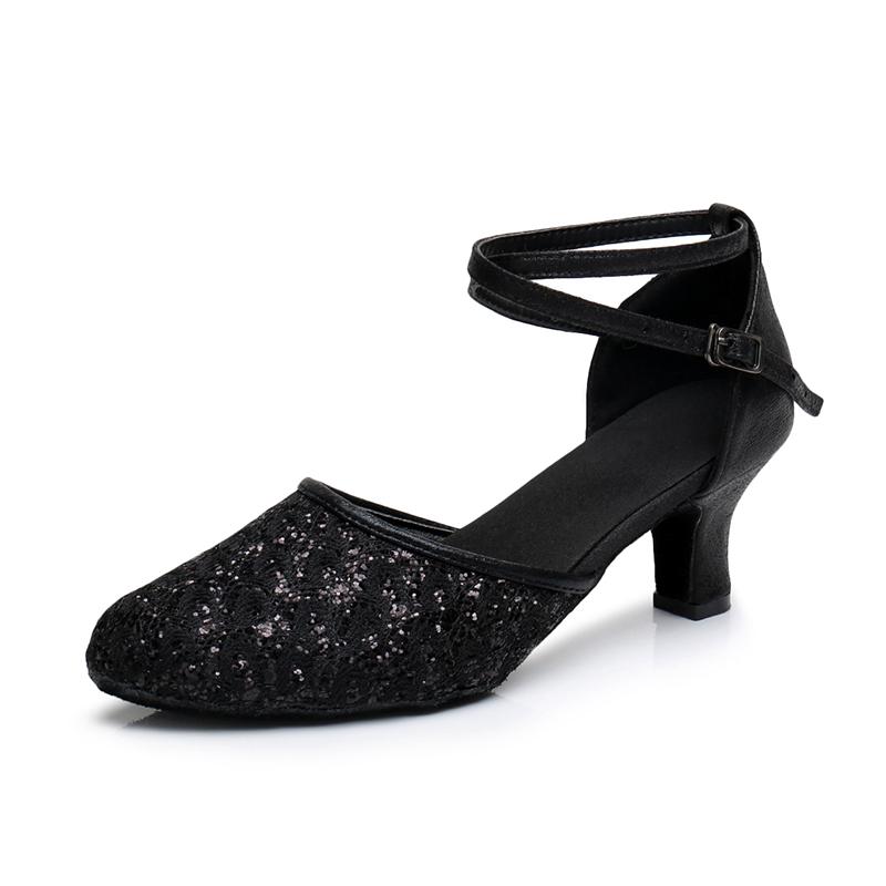 Women's Latin Tango Chacha Ball Party Shoes Closed Toe Waltz Dance Shoes Heel Height 5CM