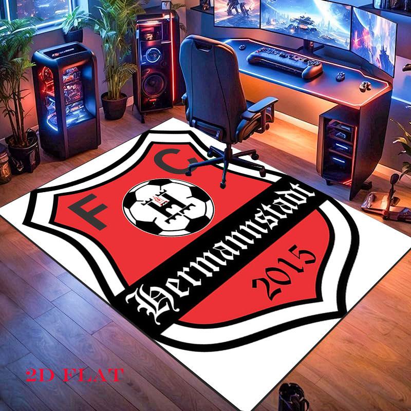 FC Hermannstadt Teppich für Wohnzimmer Schlafzimmer Zuhause Sofadekoration, Rutschfeste Bodenmatte für Kinder zum Spielen