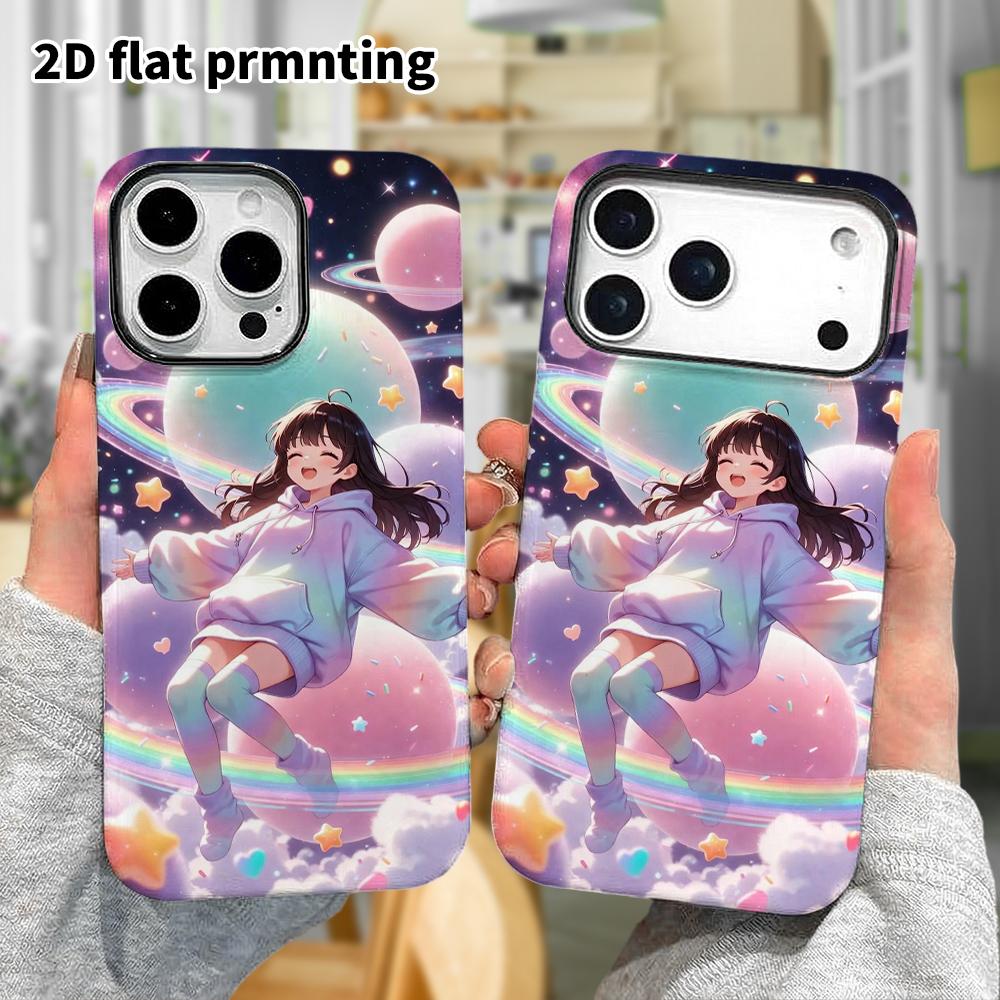 Phone Case: 2D flat Samsung Galaxy A34 A35 M05 M06 S20 S22 S21 FE Plus 5G protective case, space girl, perfect Christmas and Halloween holiday gift