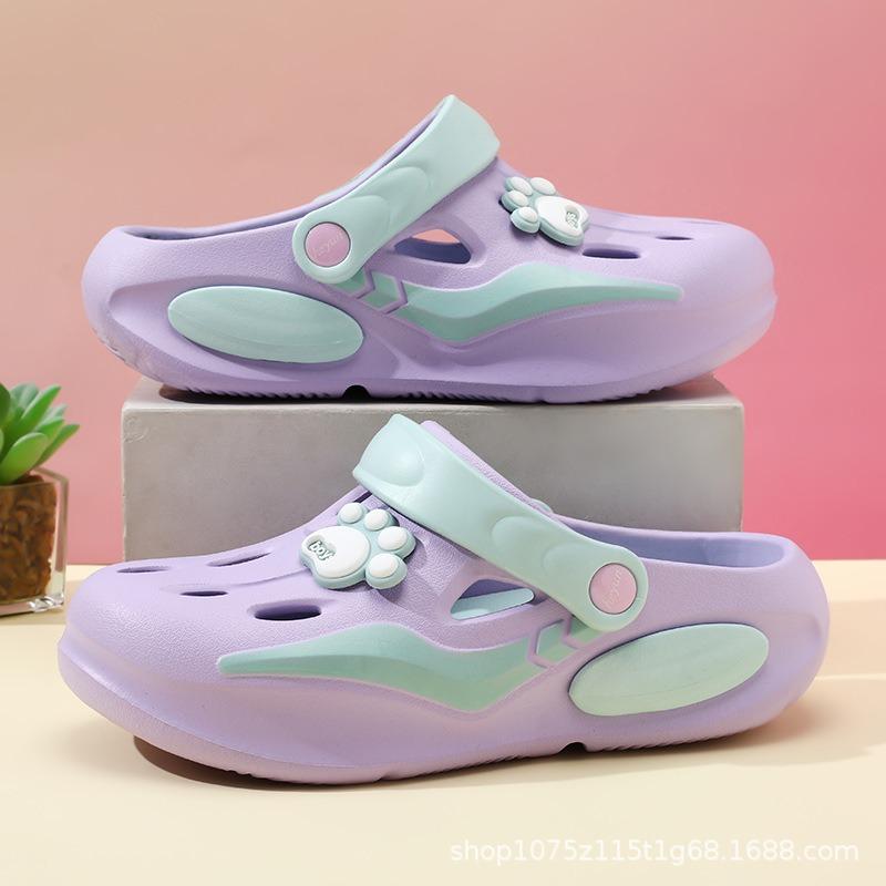 Summer New Women's Hole Shoes Platform Non-slip Wear-resistant Fashion Two-color Leisure Outdoor Beach Bag Head Mop