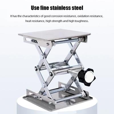 Mesa elevadora Plato de laboratorio Jack Soporte de tijera Plataforma Elevador de router de aluminio Mesa Ajustable Carpintería Laboratorio Placa elevadora