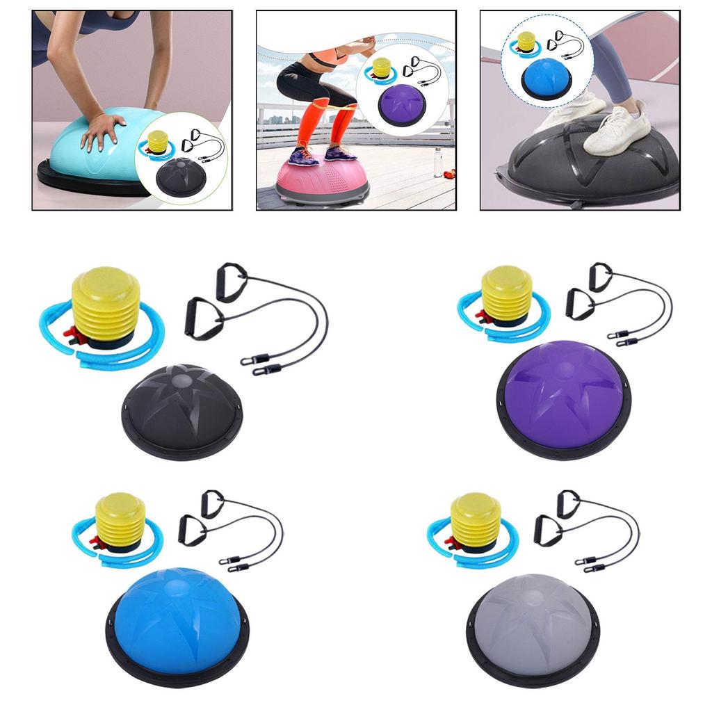 Balance Ball Half Exercise Fitness with Resistance Bands and Pump Training for Dance