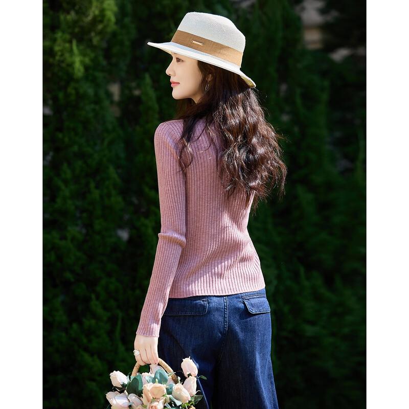 Women's V-Neck Faux Two-Piece Wool Blend Knit Cardigan