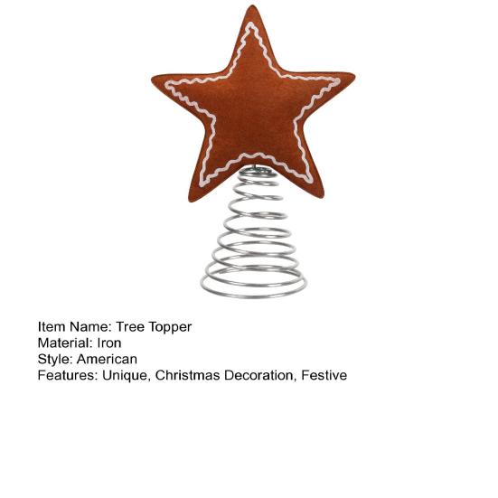 Christmas Tree Topper Rustic Felted Snowflake/Star Tree Topper Decorations for Indoor Outdoor Holiday Home Party Decor